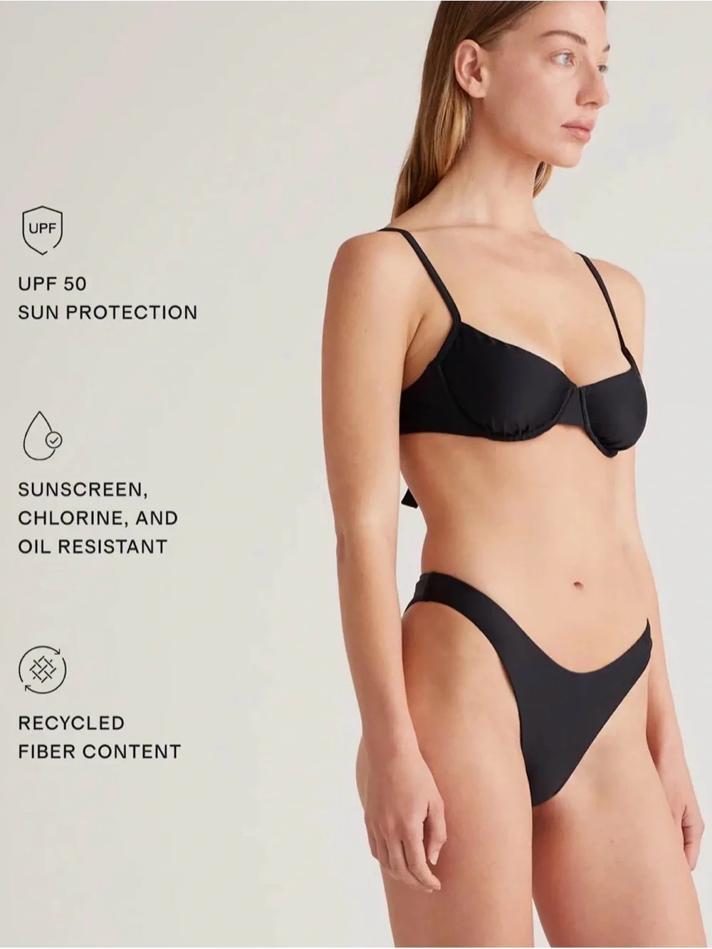 High-Cut Black Bikini Bottoms